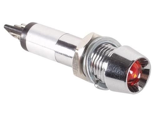 Avisador Metálico LED 220vac (ø8,2mm) - Vermelho
