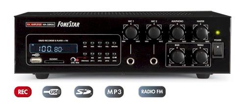 Amplificador Linha 100v 45w Com Rádio e Usb / Mp3 - Fonestar
