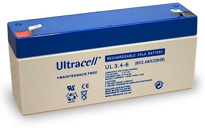 Imagem do produto Bateria Chumbo 6v 3,4ah (134 X 34 X 60mm) - Ultracell