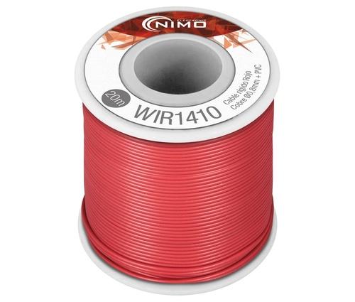 Bobine Fio Unifilar Cobre 0,8mm (vermelho) - 20 Mts