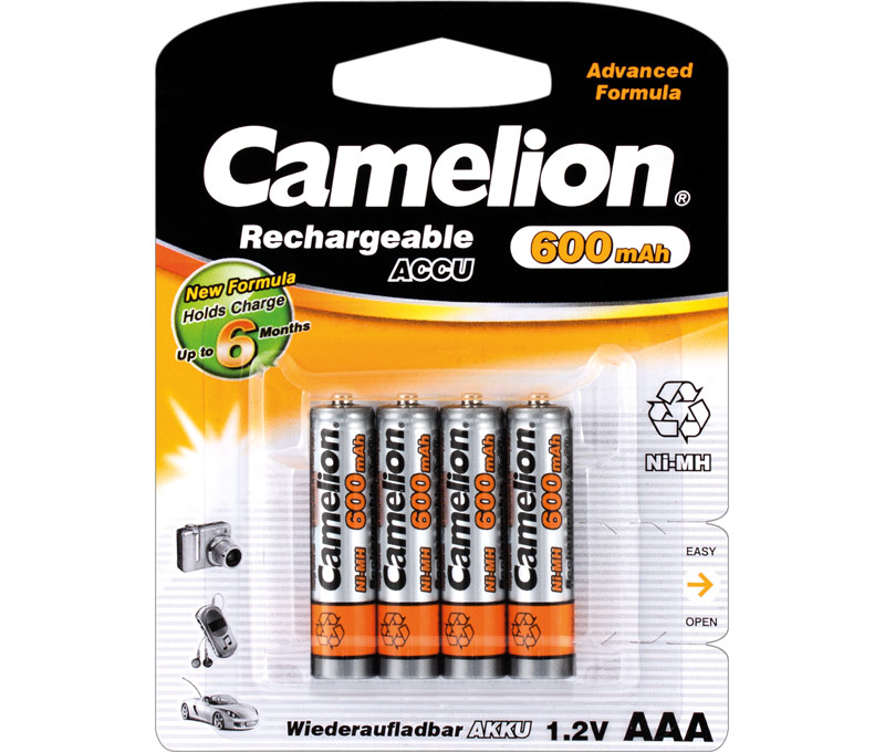Pilhas Recarregáveis NI-MH 1,2v / 600mah / AAA - Camelion
