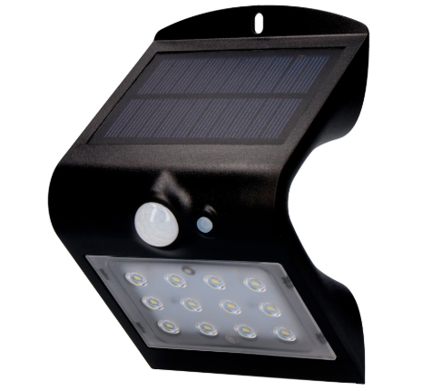 Imagem do produto Aplique LED Solar 1,5w (com Sensor Movimento) - Preto