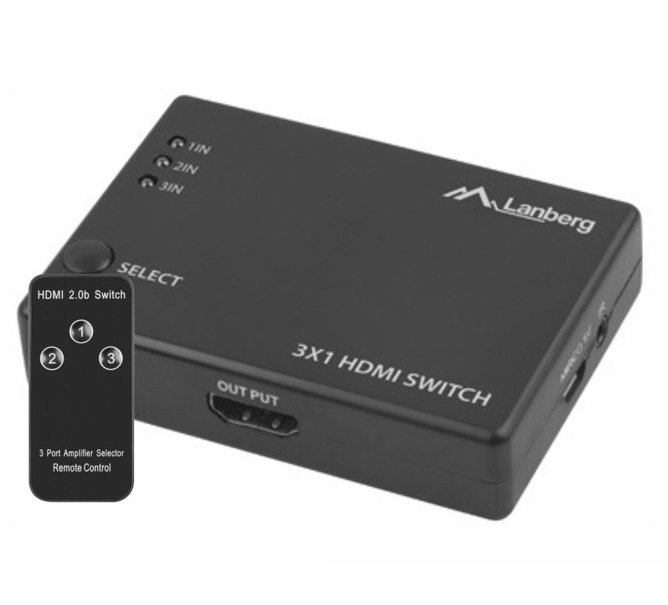 Distribuidor HDMI (1 Entrada - 3 Saídas) - Lanberg