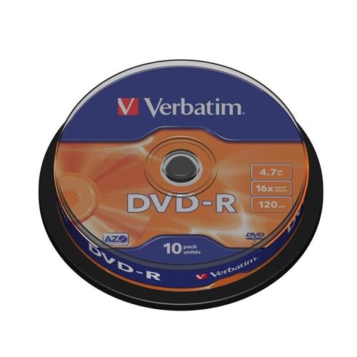 Dvd-r Verbati. 16x 4,7gb Azo -cake10